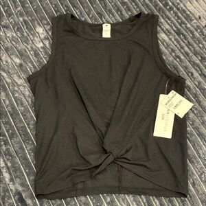 Yogalicious Black Knot-Front Tank Luxe